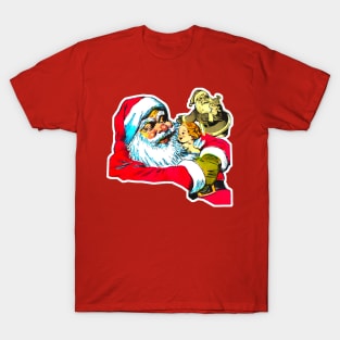 Santa Claus hugging little angel T-Shirt